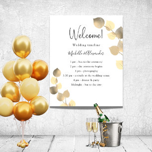 Poster Programme de mariage doré Eucalyptus 