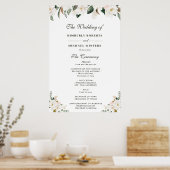 Poster Programme de mariage floral magnolia aquarelle (Cuisine)