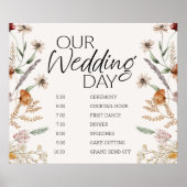 Poster Programme de mariage floral miniature botanique vi (Devant)