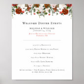 Poster Programme de mariage floral rustique | Botanique b (Devant)