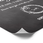 Poster Programme de mariage noir blanc Signer l'affiche (Coin)