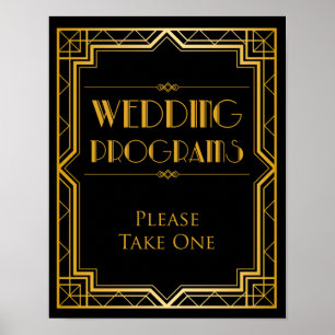 Poster Programme de mariage Panneau de mariage Gatsby A