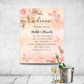 Poster Programme de mariage papillon floral de la pampa c