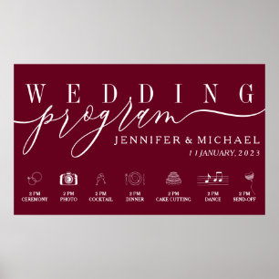 Poster Programme de mariage Personnalisé Icône menu Monta