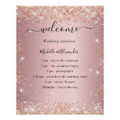 Poster Programme de mariage rose rose pâle (Devant)