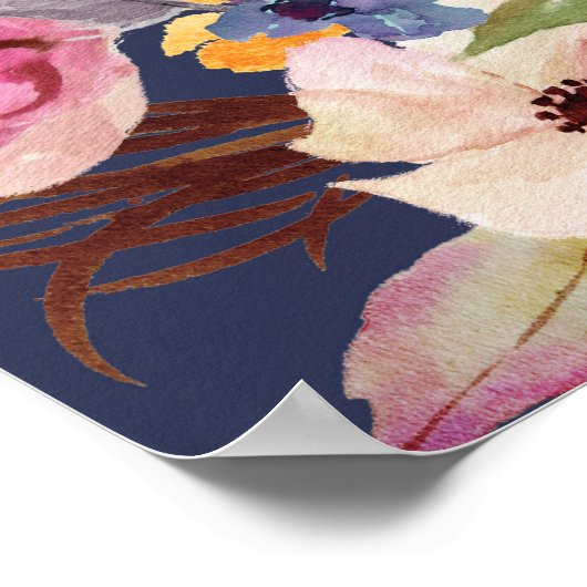 Poster Programme de mariage rustique Panneau du cortège d (Coin)