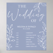 Poster Programme de mariage simple avec fleurs de pervenc (Devant)