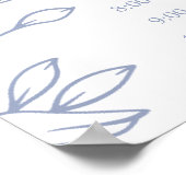 Poster Programme de mariage simple avec fleurs de pervenc (Coin)