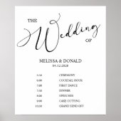Poster Programme de mariage simple moderne noir (Devant)