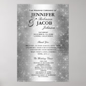Poster Programme de mariage | Soft Silver Parties scintil (Devant)
