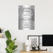 Poster Programme de mariage | Soft Silver Parties scintil (Bureau à domicile)