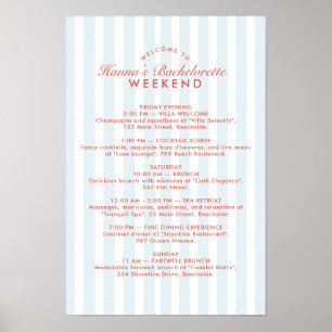 Poster Programme de week-end d'enterrement de vie de jeun