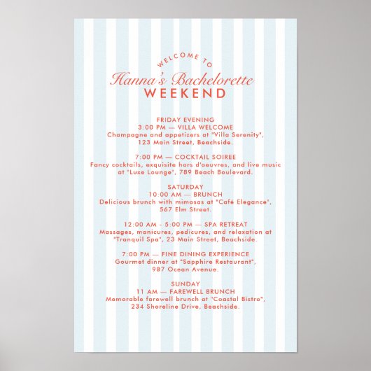 Poster Programme de week-end d'enterrement de vie de jeun (Devant)