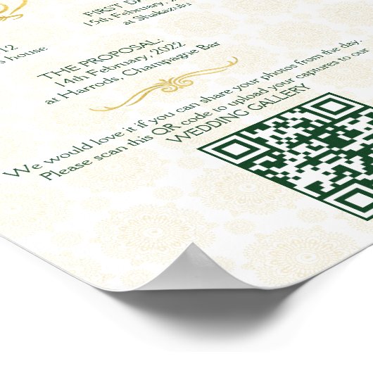 Poster Programme des rituels mariages hindous modèle or v (Coin)