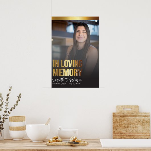 Poster Programme funéraire moderne Gold et Black Bold Pho (Cuisine)