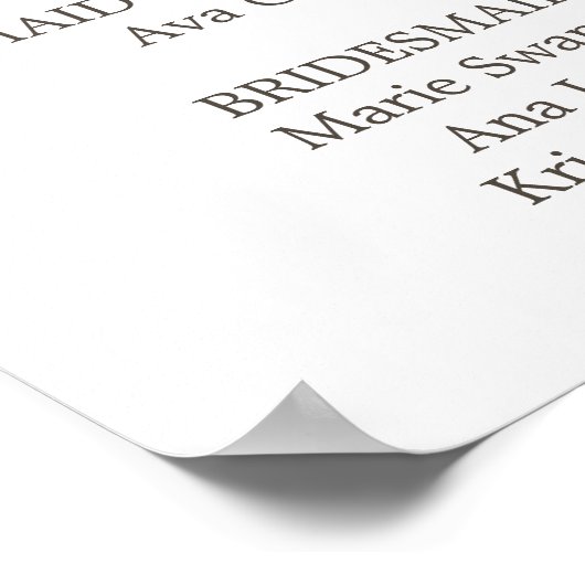 Poster Programme simple de mariage floral Bouquet d'aquar (Coin)