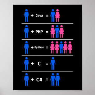 Poster Programmer Coding C Python PHP Java Attractions Ho