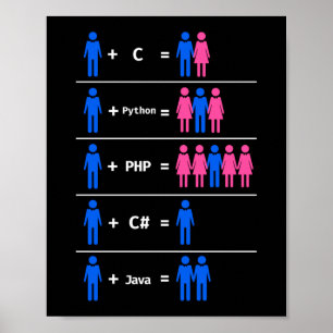 Poster Programmer Coding C Python PHP Java Attractions Ho