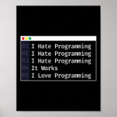 Poster Programmer Coding I Hate Programmation I Love (Devant)