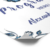 Poster Programmes Cérémonie de Mariage Panneau de fleurs (Coin)