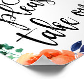 Poster Programmes de mariage Aquarelle florale Enseigne 8 (Coin)