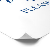 Poster Programmes de mariage Connexion Marine Blue Callig (Coin)