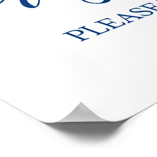 Poster Programmes de mariage Connexion Marine Blue Callig (Coin)