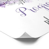 Poster Programmes de mariage floraux gris argent violet P (Coin)