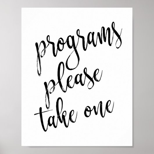 Poster Programmes de mariage Panneau noir et blanc 8x10 (Devant)