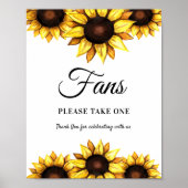Poster Programmes de mariage tournesol éventails pancarte (Devant)