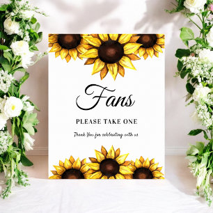 Poster Programmes de mariage tournesol Éventails Panneau