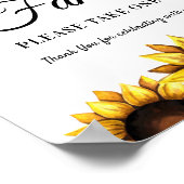 Poster Programmes de mariage tournesol Éventails Panneau  (Coin)