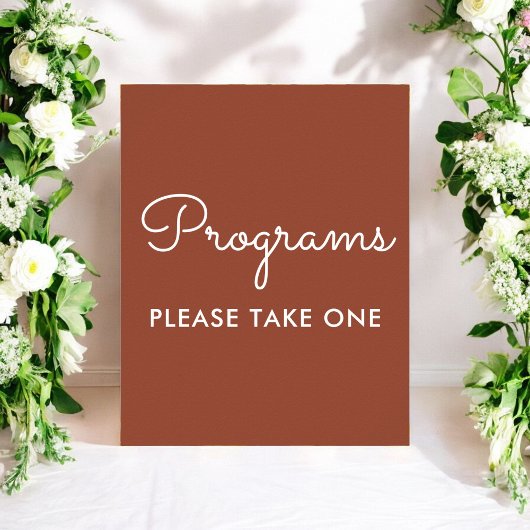 Poster Programmes Mariage Brun Terracotta 
