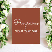 Poster Programmes Mariage Terracotta Brown
