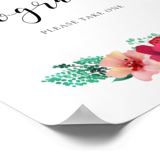 Poster Programmes, prenez un modèle de conception florale (Coin)
