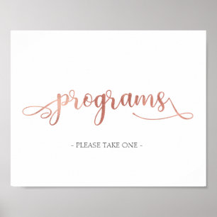 Poster Programmes "S'il vous plaît prendre un Rose Gold M