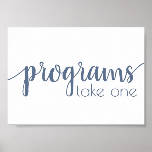 Poster Programmes Simples | Table Bleu Poussiéreux pour T (Devant)