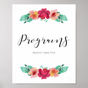 Poster Programmes, veuillez prendre une conception floral
