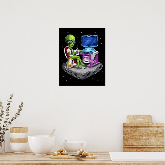 Poster Programmeur Alien spatial (Cuisine)