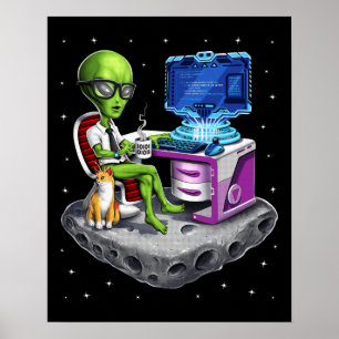 Poster Programmeur Alien spatial