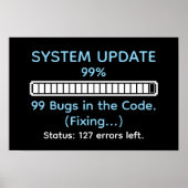 Poster Programmeur drôle en train de coder (Devant)