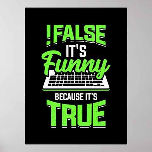 Poster Programmeur Faux Il Est Drôle (Devant)