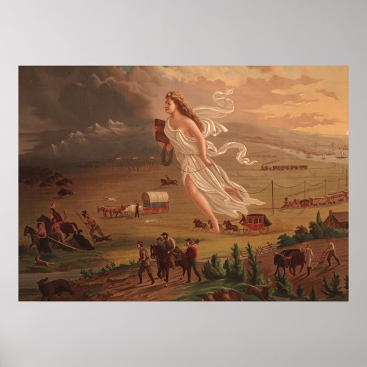 Poster Progrès américain, John Gast 1872 (Devant)