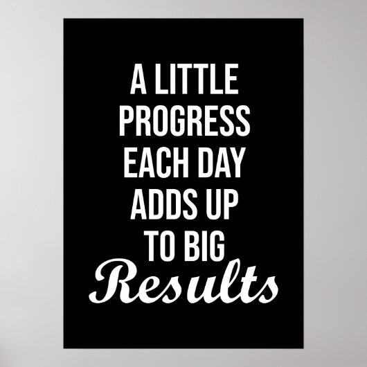 Poster Progrès Chaque Jour, Hustle, Gym Motivationnel (Devant)