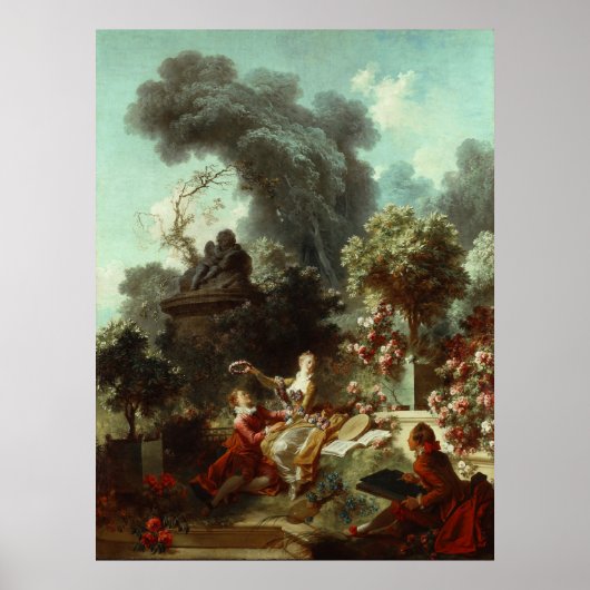 Poster Progrès de l'amour (panneau supérieur) - Fragonard (Devant)