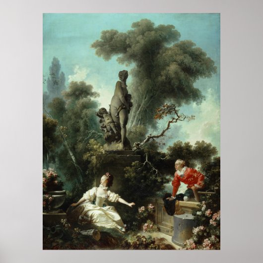 Poster Progrès de l'amour (panneau supérieur) - Fragonard (Devant)