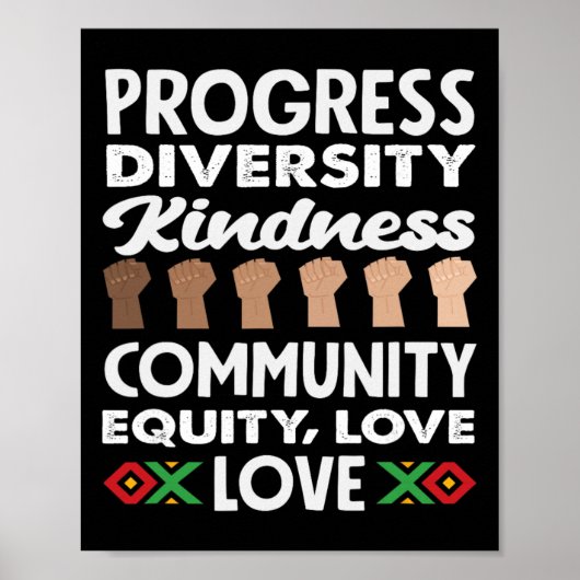 Poster Progrès Diversité Gentillesse Amour Mois de l'hist (Devant)
