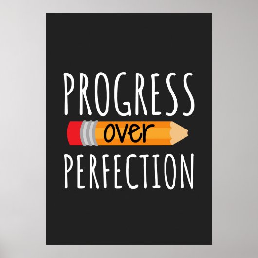 Poster Progrès Motivant Plutôt que Perfection (Devant)