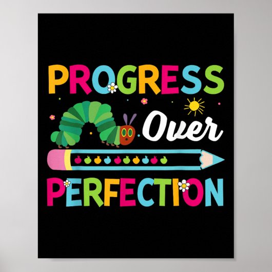 Poster Progrès Motivationnel Sur La Perfection Retour À S (Devant)