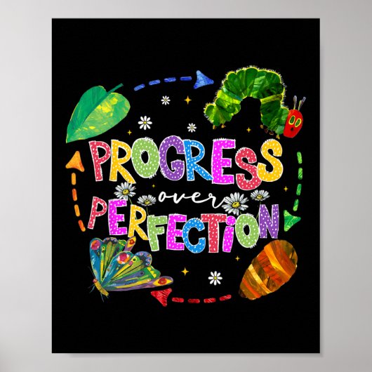 Poster Progrès Plutôt que Perfection Enseignant Rentrée d (Devant)
